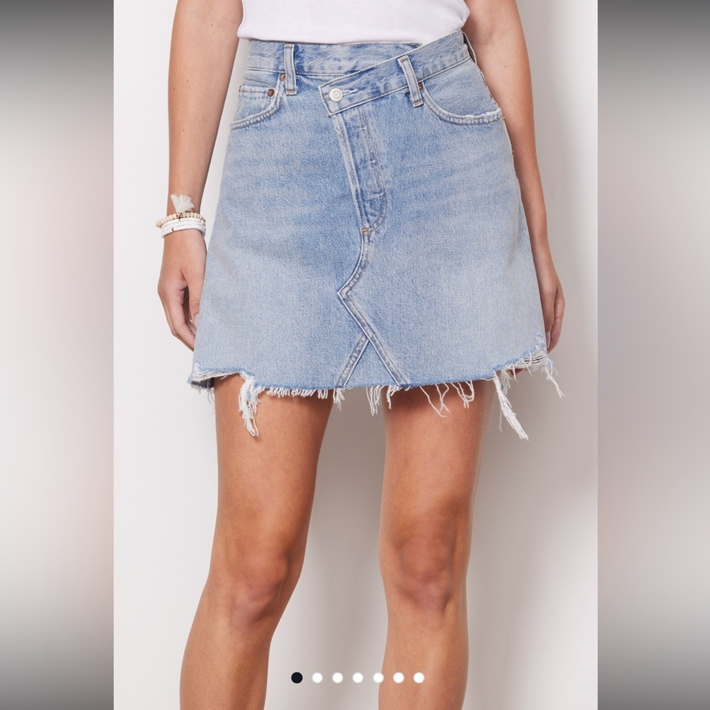 Agolde criss cross denim skirt